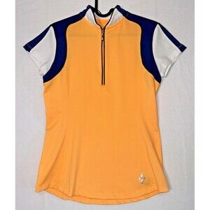 JoFit Womens Orange 1/2 Zip Short Sleeve Tennis/Golf Shirt SM Active Performance